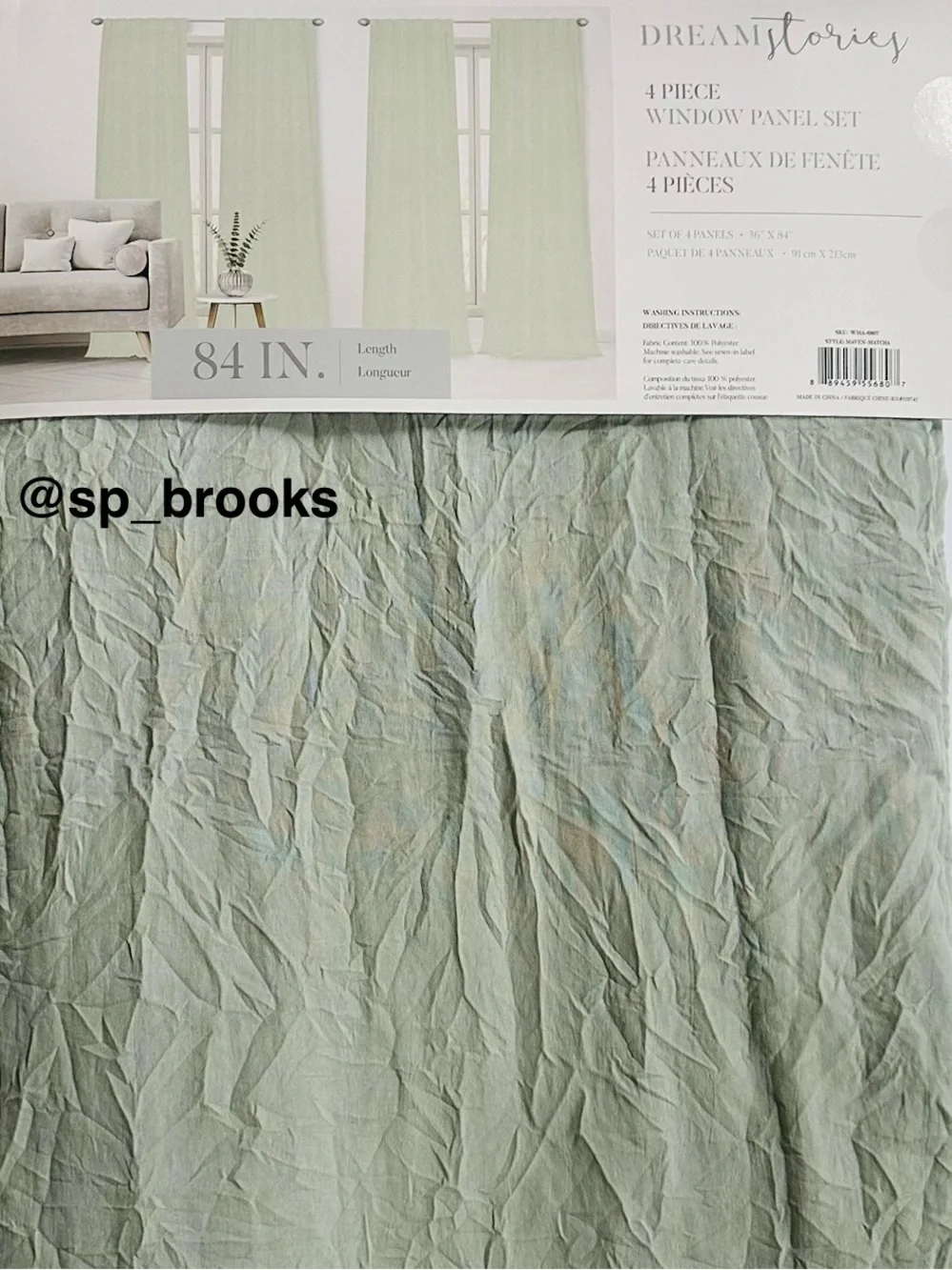 🎁4PC Dream Stories Window Panel Set - 36” x 84” - Maven-Matcha Green